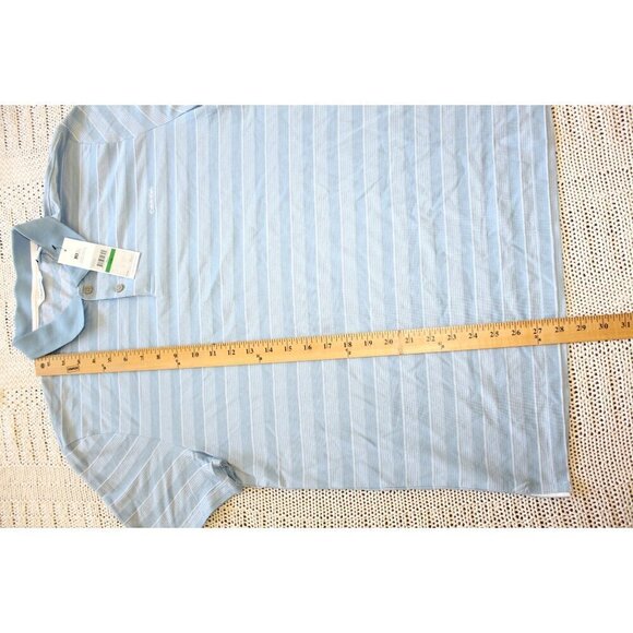 NWT Calvin Klein Allure Blue Striped Men's Polo T Shirt Short Sleeve Size Large - Picture 3 of 10